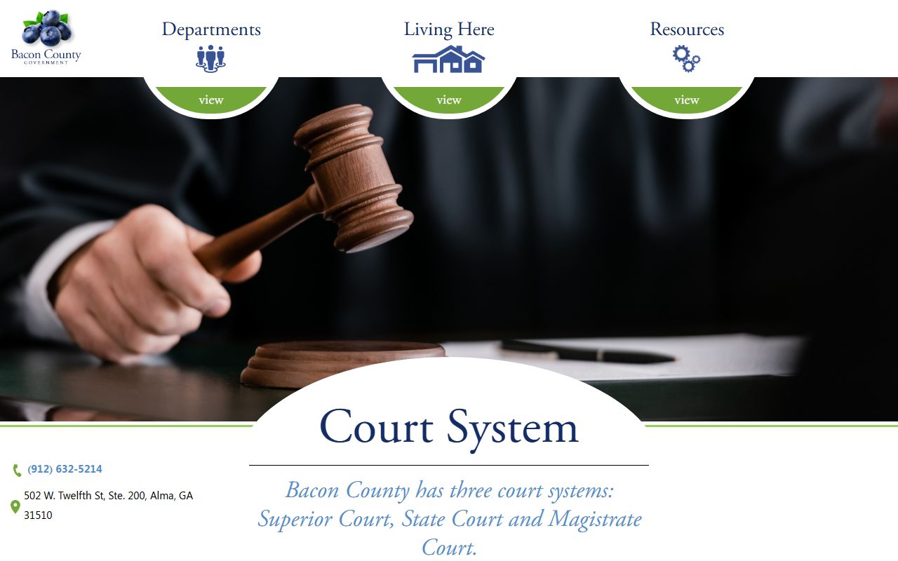 Bacon County court records after arrest court-system page